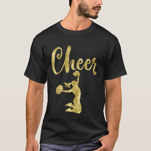 Cheerleading Script Cheer Dark Yellow T-Shirt (Vorderseite)