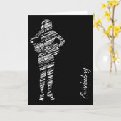 Cheerleading-Silhouette Cheer Karte (Gelbe Blume)