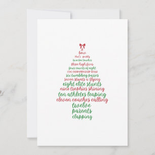 Cheerleading-Themed 12 Days of Christmas Card Feiertagskarte