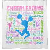 Cheerleading Wort-Pastelltypographie Duschvorhang (Vorderseite)
