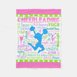 Cheerleading Wort-Pastelltypographie Fleecedecke