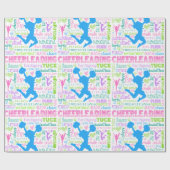Cheerleading Wort-Pastelltypographie Geschenkpapier (Flach)