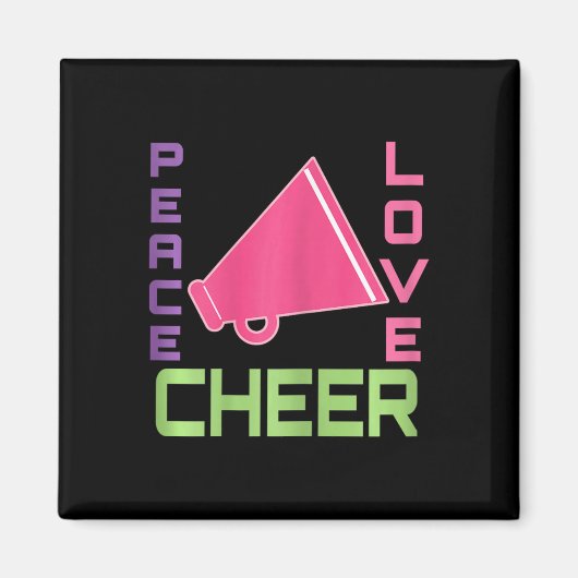 Cheerleading-Zitat Frieden Liebe Cheer Magnet (Vorne)