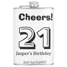 Cheers 21 birthday bold letter name boy man gifts