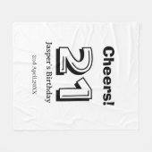 Cheers 21 birthday bold letter name boy man gifts fleecedecke (Vorderseite (Horizontal))