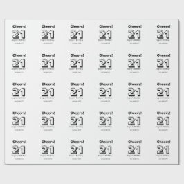 Cheers 21 birthday bold letter name boy man gifts  geschenkpapier