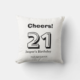 Cheers 21 birthday bold letter name boy man gifts  kissen