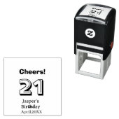 Cheers 21 birthday bold letter name boy man gifts permastempel (Beispiel)
