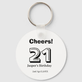 Cheers 21 birthday bold letter name boy man gifts  schlüsselanhänger