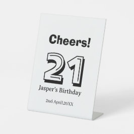 Cheers 21 birthday bold letter name boy man gifts  sockelschild