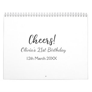 Cheers 21. Geburtstag hinzufügen Namensdatum einfa Kalender