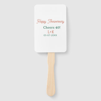 Cheers 40 happy anniversary orange green name date fächer