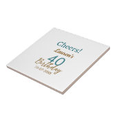 Cheers 40th birthday name date brown turquoise sim fliese (Seite)
