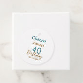 Cheers 40th birthday name date brown turquoise sim geschenkanhänger (Beispiel)