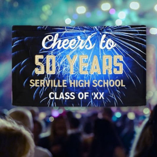 CHEERS 50 Jahre! Blauer Wiedersehen-Banner Banner