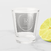 Cheers 50 Years 50th Birthday Black Silver Party Schnapsglas (Rückseite)