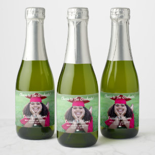 Cheers Abschluss 1 Foto White Script Mini Split Schaumweinetikett