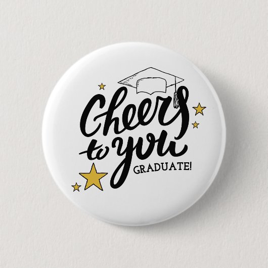 Cheers Abschluss Graphics Best Graduation Party Button (Vorderseite)