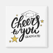 Cheers Abschluss Graphics Best Graduation Party Magnet (Vorne)