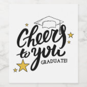 Cheers Abschluss Graphics Best Graduation Party Weinetikett (Einzelnes Label)