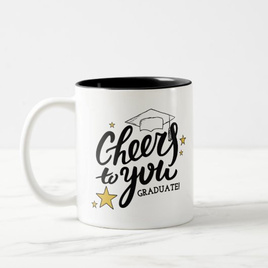 Cheers Abschluss Graphics Best Graduation Party Zweifarbige Tasse (Links)