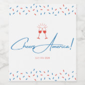 Cheers America! - 4. Juli Weinetikett (Einzelnes Label)