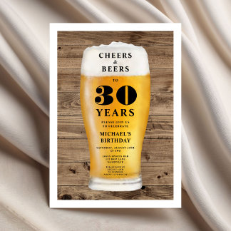 Cheers And Beers 30. Geburtstag Einladung