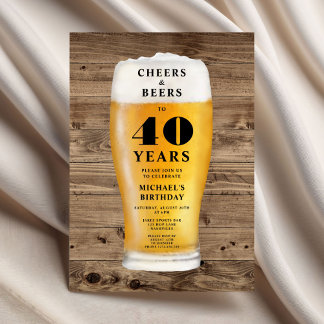 Cheers And Beers 40. Geburtstag Einladung