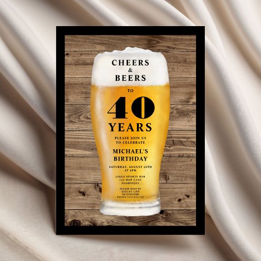 Cheers And Beers 40. Geburtstag Einladung
