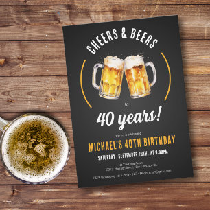 Cheers and Beers 40. Geburtstagseinladung Einladung