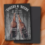 Cheers and Beers 50th Beer Birthday Party Einladung<br><div class="desc">A watercolor beer bottle illustration design. A retro look beer themed design perfect for adult birthday parties. An ideal illustration for anyone who loves beer,  brewery themes,  BBQ's,  summer parties and beer alcohol drinks.</div>