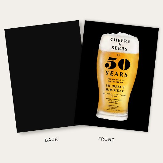 Cheers And Beers 50th Birthday Einladung