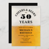 Cheers And Beers 50th Birthday Einladung (Vorne/Hinten)