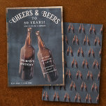 Cheers and Beers 60th Beer Birthday Party Einladung<br><div class="desc">A watercolor beer bottle illustration design. A retro look beer themed design perfect for adult birthday parties. An ideal illustration for anyone who loves beer,  brewery themes,  BBQ's,  summer parties and beer alcohol drinks.</div>