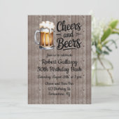 Cheers and Beers Adult Birthday Bash Einladung (Stehend Vorderseite)