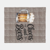 Cheers and Beers Adult Birthday Party Fleecedecke (Vorderseite (Horizontal))
