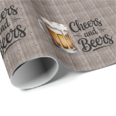 Cheers and Beers Adult Birthday Party  Geschenkpapier (Rolleneckpunkt)