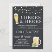 Cheers and Beers Baby Shower Chalkboard Einladung (Vorderseite)