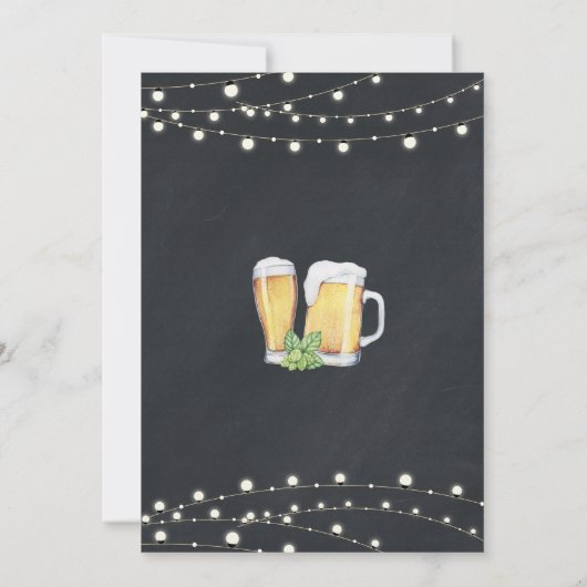 Cheers and Beers Baby Shower Chalkboard Einladung (Rückseite)