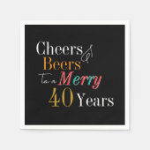 Cheers and Beers Merry 40th Christmas Birthday Serviette (Vorderseite)