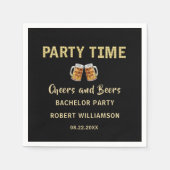 Cheers and Beers Personalisiert Bachelor Party Serviette (Vorderseite)