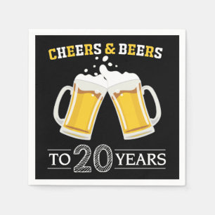 Cheers and Beers to 20 Years Napkins Serviette