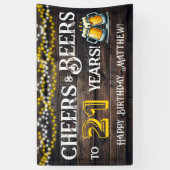 Cheers and Beers to 21 Years Birthday Party Banner (Vertikal)