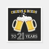 Cheers and Beers to 21 Years Napkins Serviette (Vorderseite)