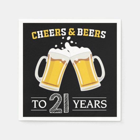 Cheers and Beers to 21 Years Napkins Serviette (Vorderseite)