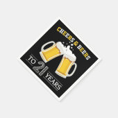 Cheers and Beers to 21 Years Napkins Serviette (Ecke)