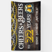 Cheers and Beers to 22 Years Birthday Party Banner (Vertikal)