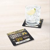 Cheers and Beers to 23 Years Rustic Birthday Rechteckiger Pappuntersetzer (Vor Ort)