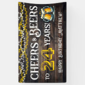 Cheers and Beers to 24 Years Birthday Party Banner (Vertikal)