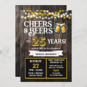 Cheers and Beers to 25 Years Brewery Birthday Einladung (Vorne/Hinten)